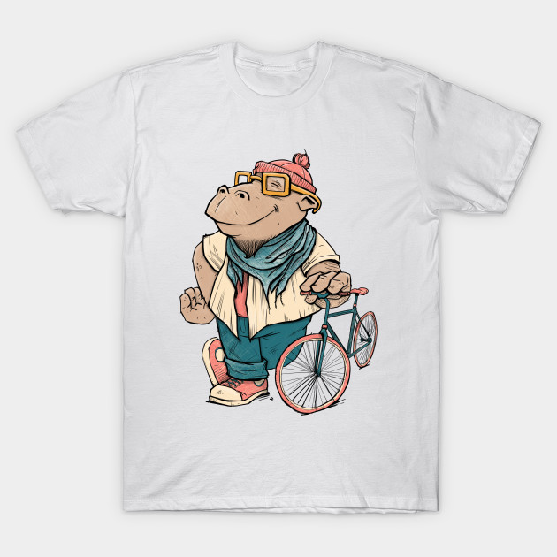 Hipster Hippo T-Shirt-TOZ